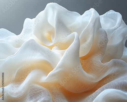 Wallpaper Mural Draped off-white fabric with soft folds and textures. Torontodigital.ca