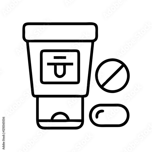 medicine dispenser icon, medicine dispenser line art - simple line art of medicine dispenser, perfect for medicine dispenser logos and icons