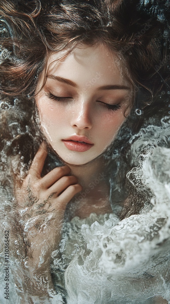 Fototapeta premium Sublime Underwater Portrait of a Woman: A Dreamy, Enchanting Photo