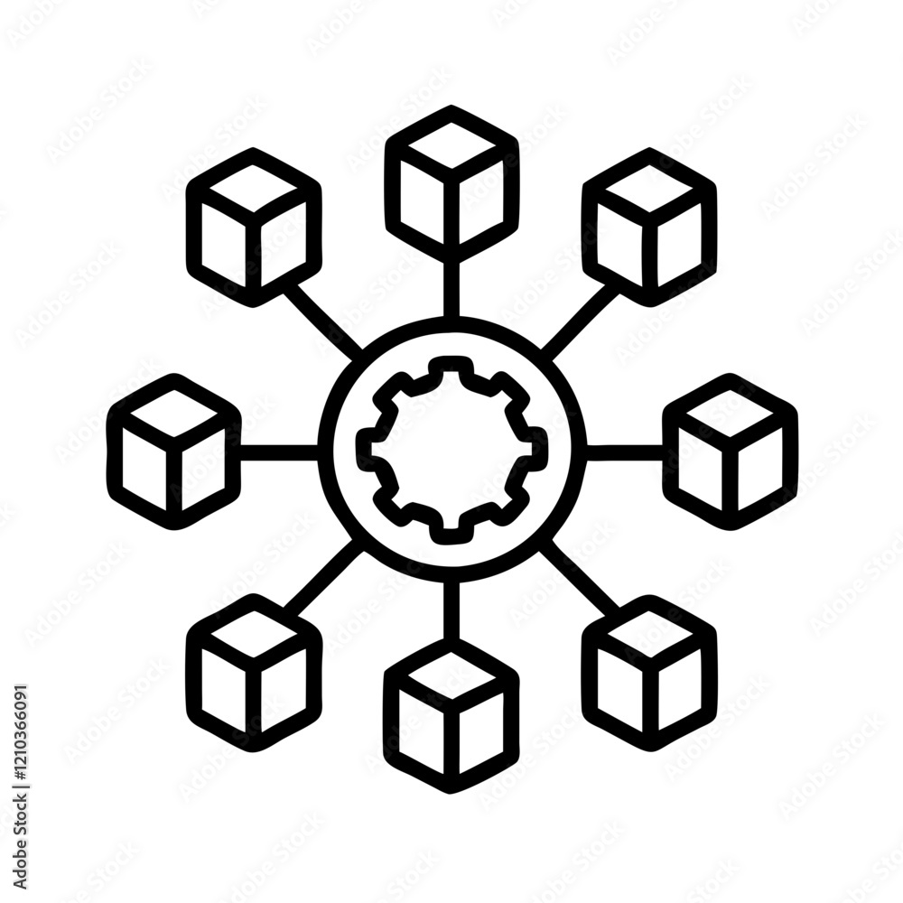 microservices icon, microservices line art - simple line art of microservices, perfect for microservices logos and icons microservices icon, microservices line art - simple line art of microservices, perfect for microservices logos and icons