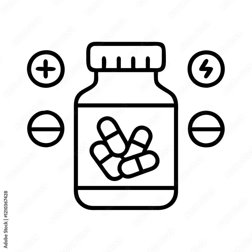 multivitamin icon, multivitamin line art - simple line art of multivitamin, perfect for multivitamin logos and icons multivitamin icon, multivitamin line art - simple line art of multivitamin, perfect for multivitamin logos and icons