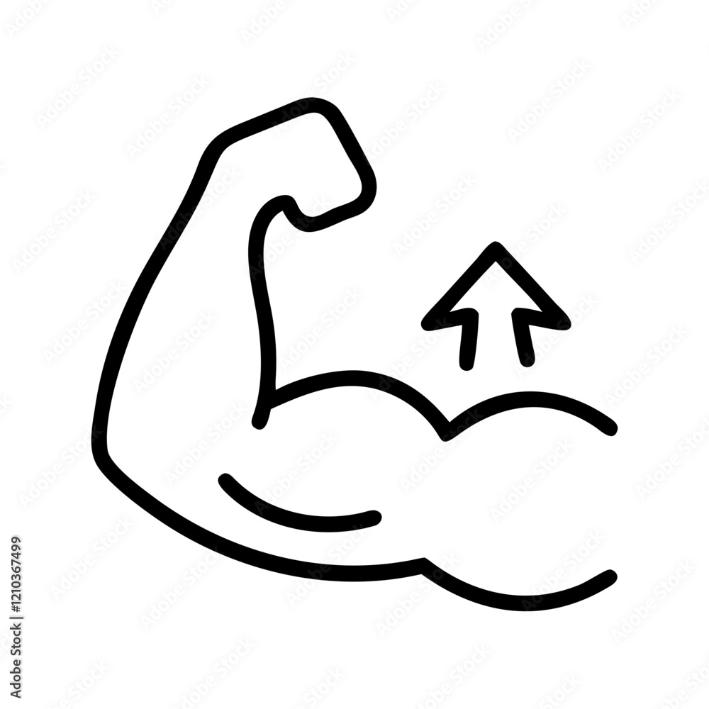 muscle gain icon, muscle gain line art - simple line art of muscle gain, perfect for muscle gain logos and icons