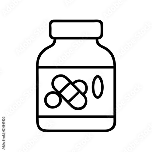 multivitamin icon, multivitamin line art - simple line art of multivitamin, perfect for multivitamin logos and icons