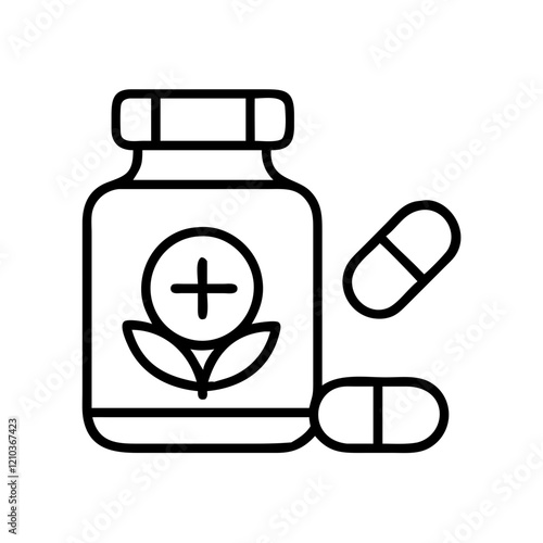 multivitamin icon, multivitamin line art - simple line art of multivitamin, perfect for multivitamin logos and icons