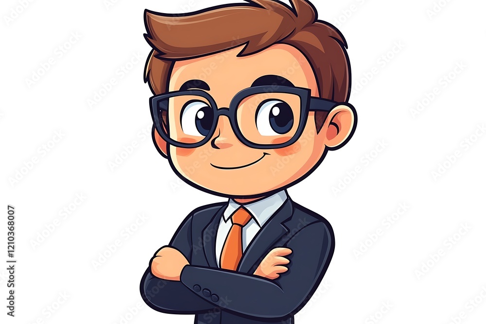 Happy Businessman with Glasses Successful Design Manager Happy Businessman with Glasses Successful Design Manager