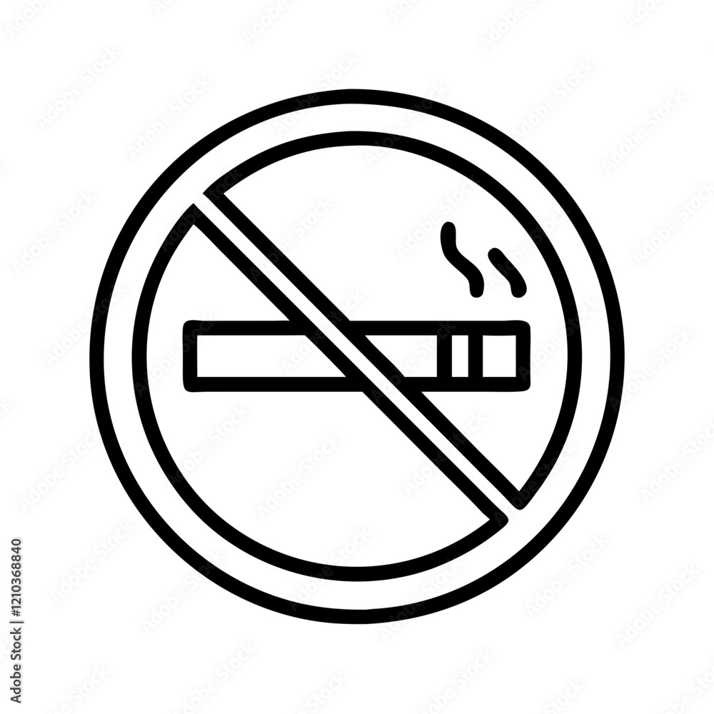 no smoking icon, no smoking line art - simple line art of no smoking, perfect for no smoking logos and icons no smoking icon, no smoking line art - simple line art of no smoking, perfect for no smoking logos and icons