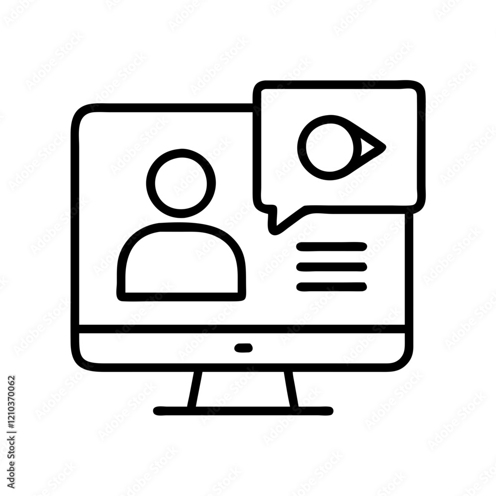 online class icon, online class line art - simple line art of online class, perfect for online class logos and icons online class icon, online class line art - simple line art of online class, perfect for online class logos and icons
