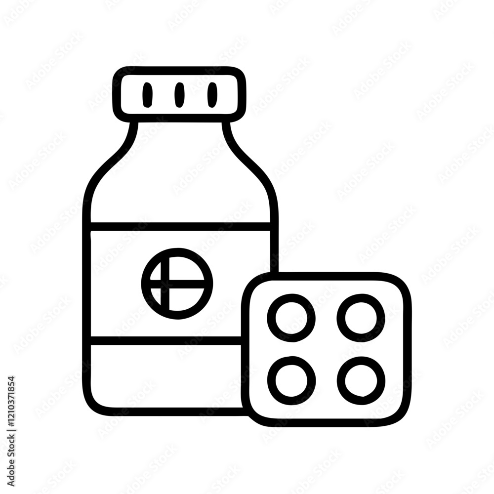 over the counter medicine icon, over the counter medicine line art - simple line art of over the counter medicine, perfect for over the counter medicine logos and icons