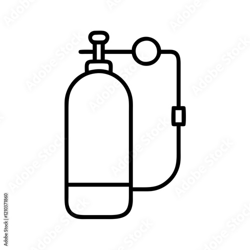 oxygen cylinder icon, oxygen cylinder line art - simple line art of oxygen cylinder, perfect for oxygen cylinder logos and icons
