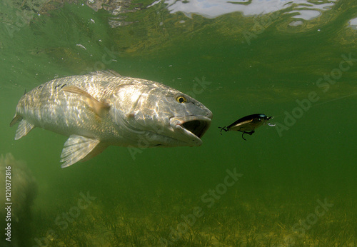 Redfish chasing a lure