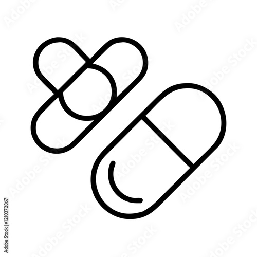 pain reliever icon, pain reliever line art - simple line art of pain reliever, perfect for pain reliever logos and icons
