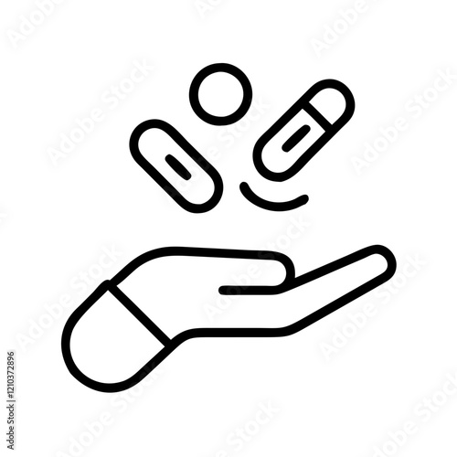 pain reliever icon, pain reliever line art - simple line art of pain reliever, perfect for pain reliever logos and icons