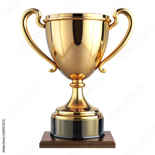 gold cup  isolated on white background. Transparent PNG