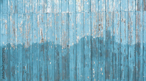 Light blue painted wooden planks