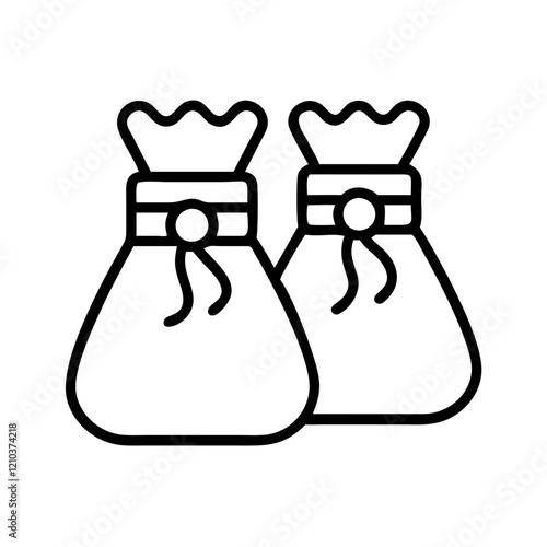 party favor bags icon, party favor bags line art - simple line art of party favor bags, perfect for party favor bags logos and icons