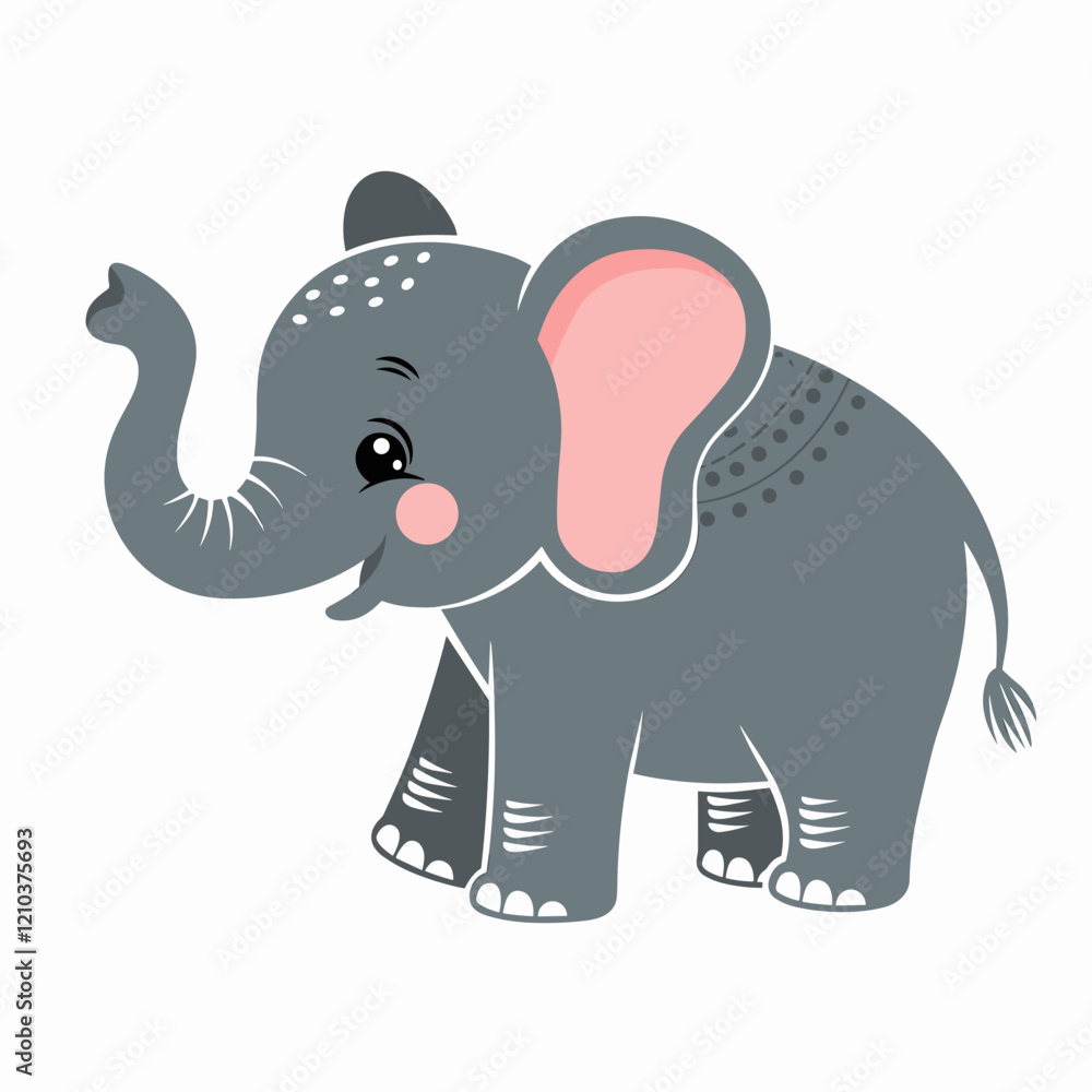 Fototapeta premium Adorable Cartoon Elephant Illustration