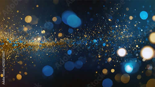 Mysterious Aura A symphony of blue and gold background