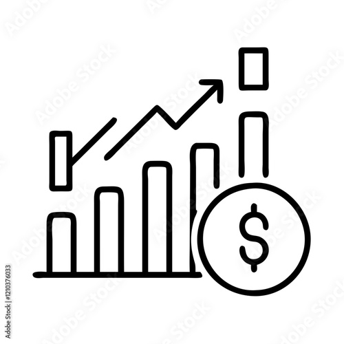 penny stocks icon, penny stocks line art - simple line art of penny stocks, perfect for penny stocks logos and icons