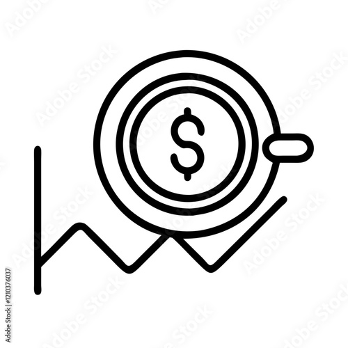 penny stocks icon, penny stocks line art - simple line art of penny stocks, perfect for penny stocks logos and icons