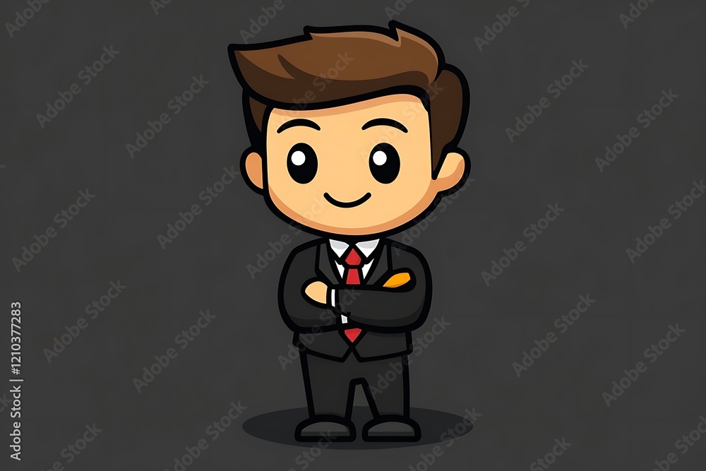 Happy Smiling Businessman Illustration Happy Smiling Businessman Illustration