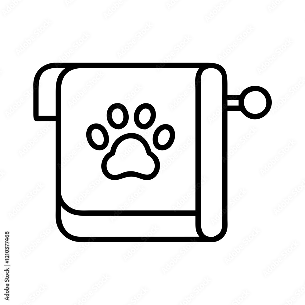 pet towel icon, pet towel line art - simple line art of pet towel, perfect for pet towel logos and icons pet towel icon, pet towel line art - simple line art of pet towel, perfect for pet towel logos and icons