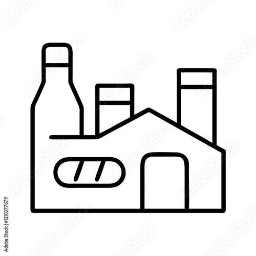 pharmaceutical factory icon, pharmaceutical factory line art - simple line art of pharmaceutical factory, perfect for pharmaceutical factory logos and icons