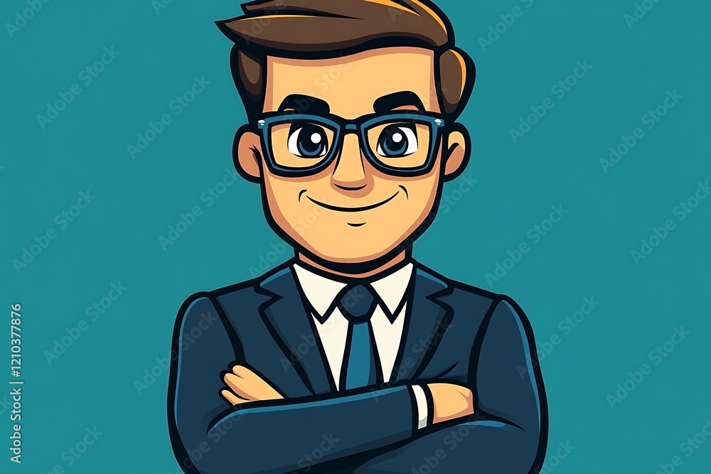 Happy Successful Businessman Portrait Illustration Happy Successful Businessman Portrait Illustration