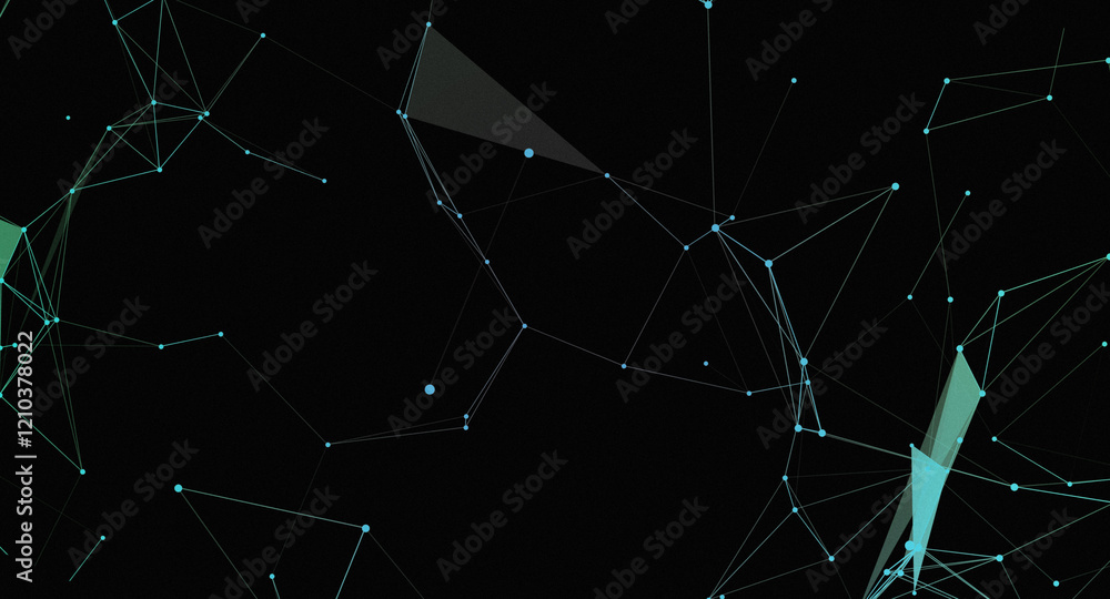 Abstract Digital Network Connection with lines and dots on a dark background Abstract Digital Network Connection with lines and dots on a dark background
