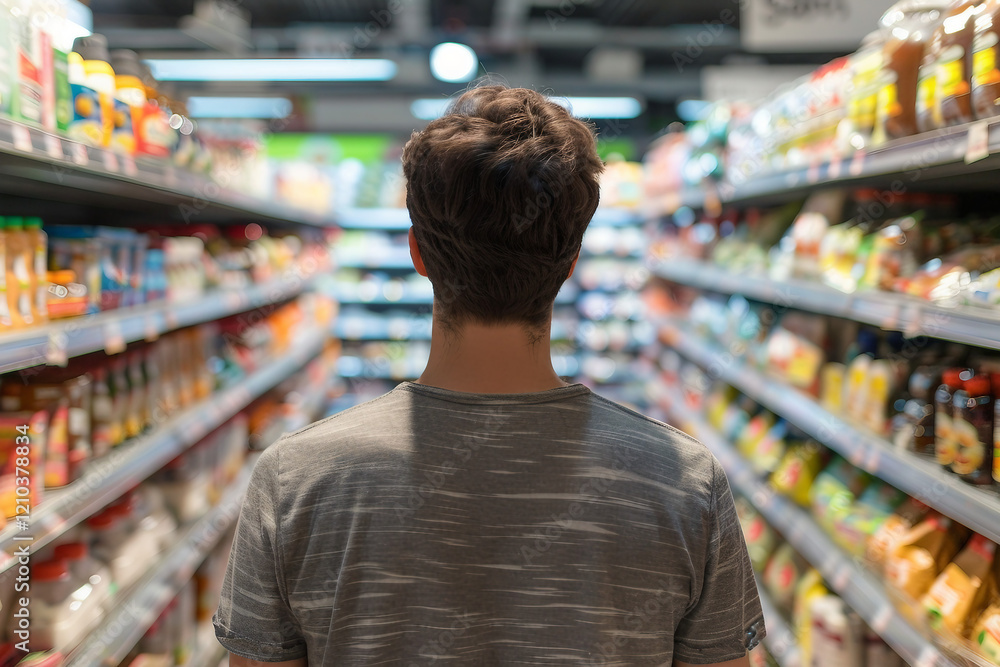 Person shopping for clothes during seasonal sales created with generative AI Person shopping for clothes during seasonal sales created with generative AI