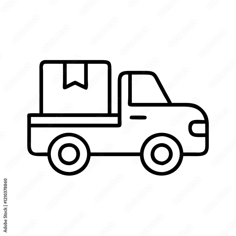 pickup icon, pickup line art - simple line art of pickup, perfect for pickup logos and icons pickup icon, pickup line art - simple line art of pickup, perfect for pickup logos and icons
