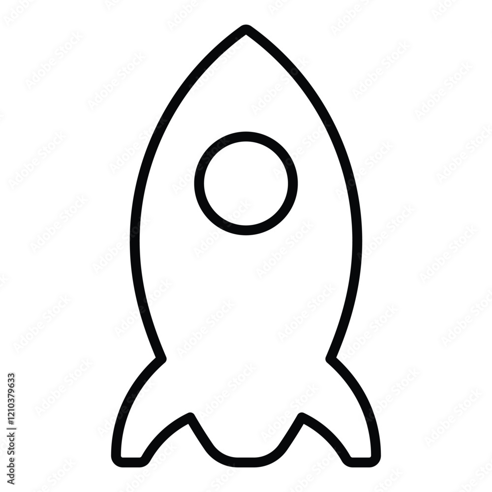 Futuristic Rocket Flat Icon Isolated On White Background Futuristic Rocket Flat Icon Isolated On White Background