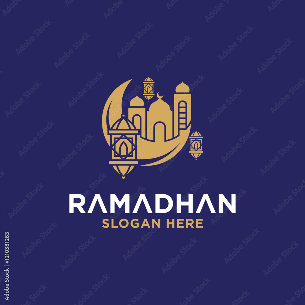 Ramadan month Logo line concept, collection of Ramadan month Logos. Ramadan month Logo line concept, collection of Ramadan month Logos.