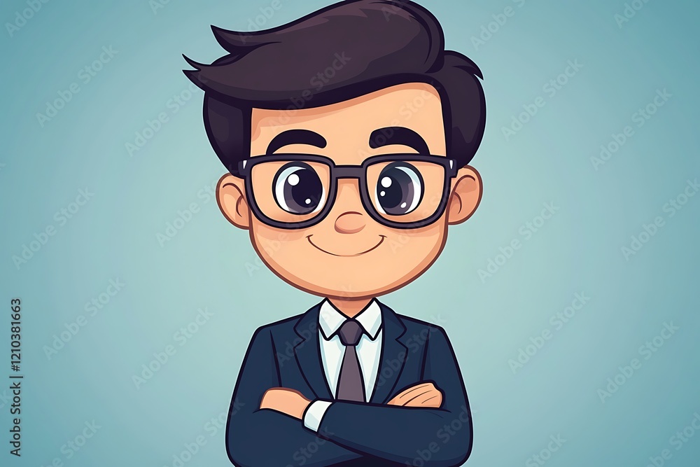 Happy Young Businessman Vector Clipart Happy Young Businessman Vector Clipart