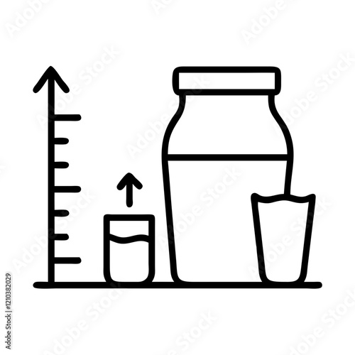 portion size guide icon, portion size guide line art - simple line art of portion size guide, perfect for portion size guide logos and icons