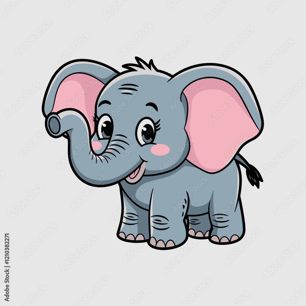 Fototapeta premium Adorable Cartoon Elephant Illustration