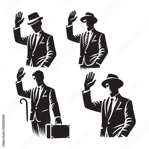 Wallpaper Mural Artistic set of waving man silhouette digital art designed for vector art projects - man waving vector set - man waving illustrations set
 Torontodigital.ca