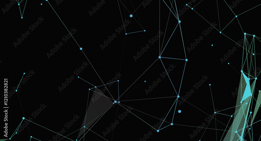 Abstract network with blue dots and lines on black background, representing connectivity and technology Abstract network with blue dots and lines on black background, representing connectivity and technology