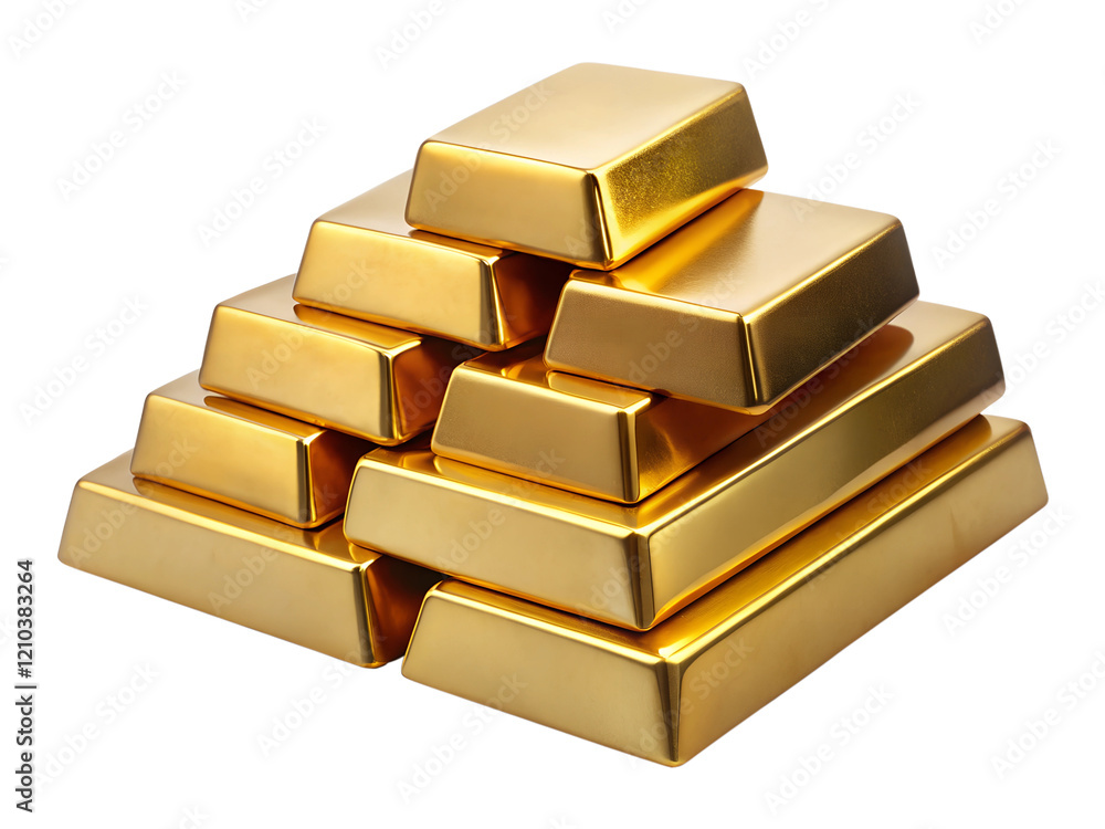 stack of gold bars isolated on white background. Transparent PNG stack of gold bars isolated on white background. Transparent PNG