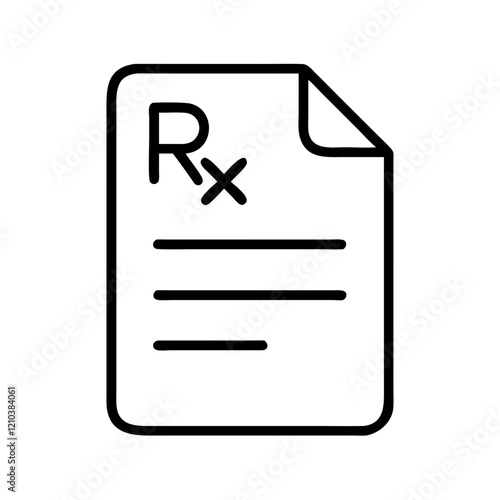 prescription icon, prescription line art - simple line art of prescription, perfect for prescription logos and icons