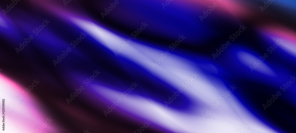 Fototapeta premium Dark blue digital abstract background with ultraviolet neon glow, blurry light lines, waves