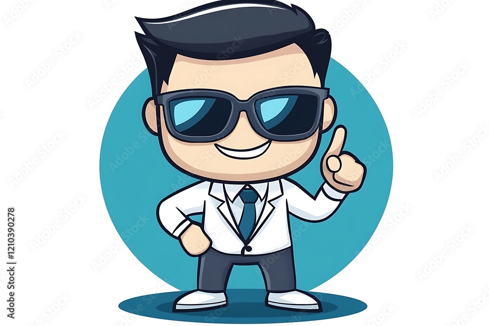 Smart Boy Business Character in Stylish Jacket Smart Boy Business Character in Stylish Jacket