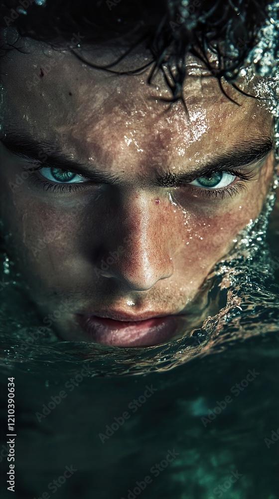 Submerged: A Dramatic Underwater Portrait of a Man Submerged: A Dramatic Underwater Portrait of a Man
