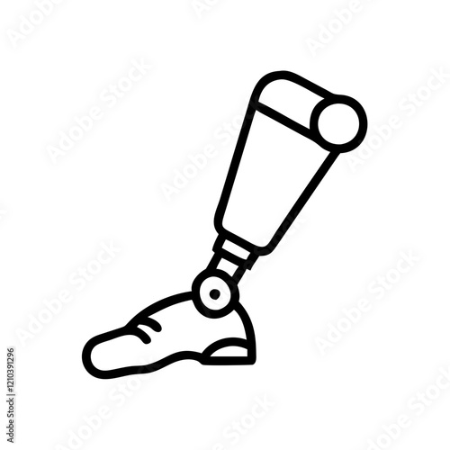 prosthetic limb icon, prosthetic limb line art - simple line art of prosthetic limb, perfect for prosthetic limb logos and icons