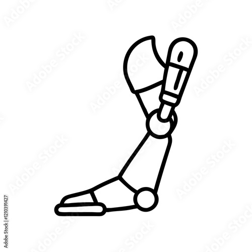 prosthetic limb icon, prosthetic limb line art - simple line art of prosthetic limb, perfect for prosthetic limb logos and icons