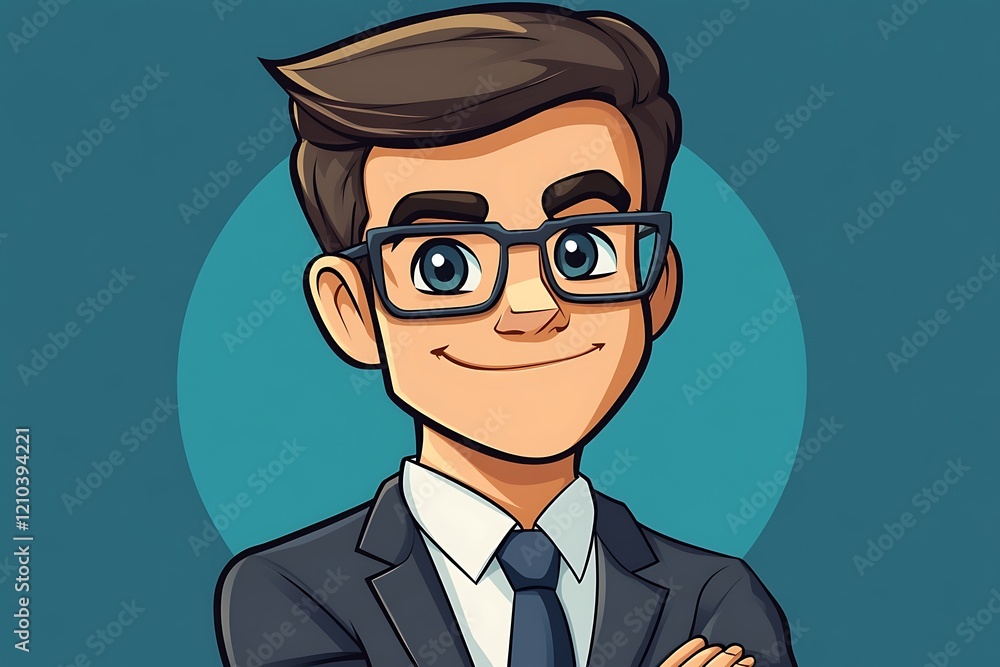 Smiling Boy in Suit Business Illustration Smiling Boy in Suit Business Illustration