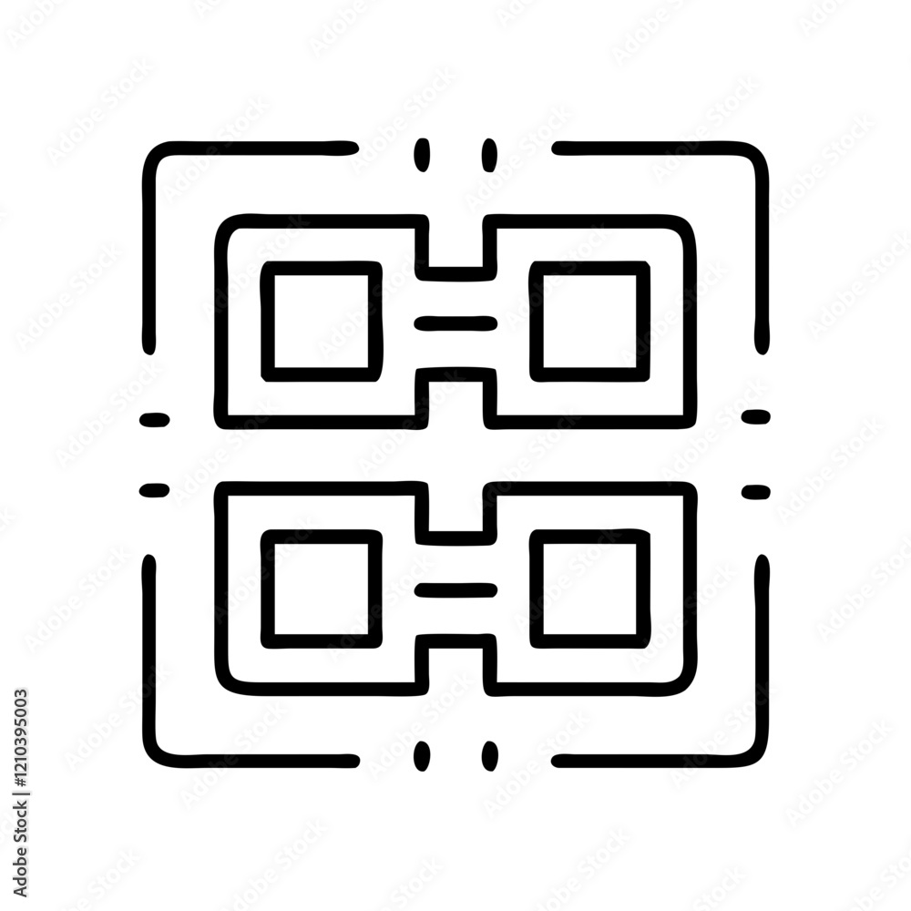 qr code icon, qr code line art - simple line art of qr code, perfect for qr code logos and icons qr code icon, qr code line art - simple line art of qr code, perfect for qr code logos and icons