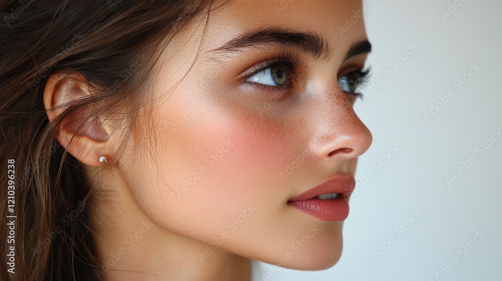 Fototapeta premium Captivating Close-Up of a Young Woman's Beauty
