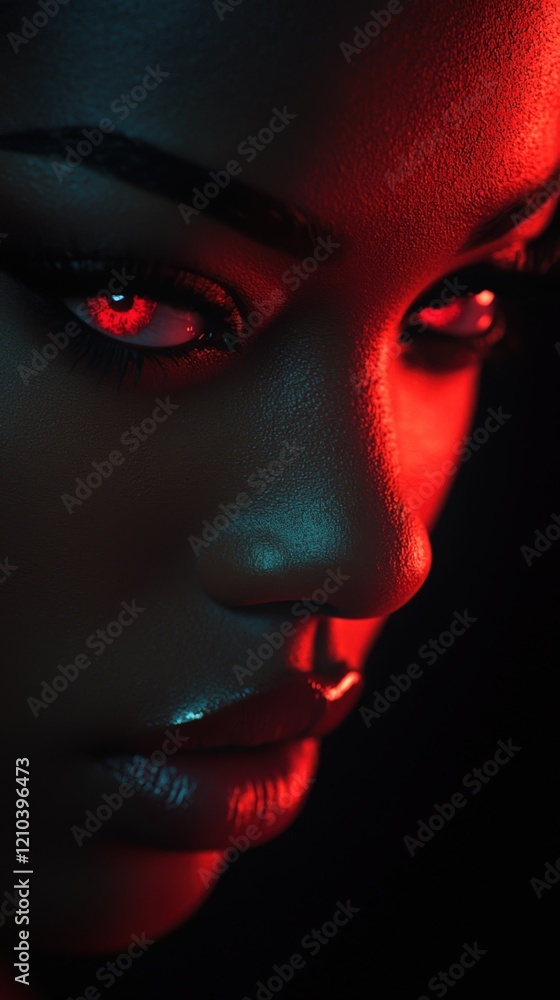 Fototapeta premium Striking Portrait with Dramatic Lighting Effects