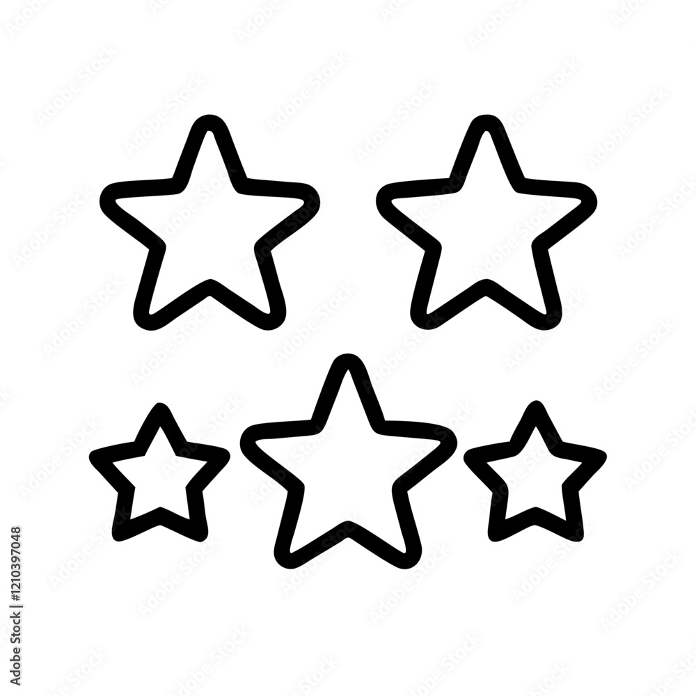 rating stars icon, rating stars line art - simple line art of rating stars, perfect for rating stars logos and icons rating stars icon, rating stars line art - simple line art of rating stars, perfect for rating stars logos and icons