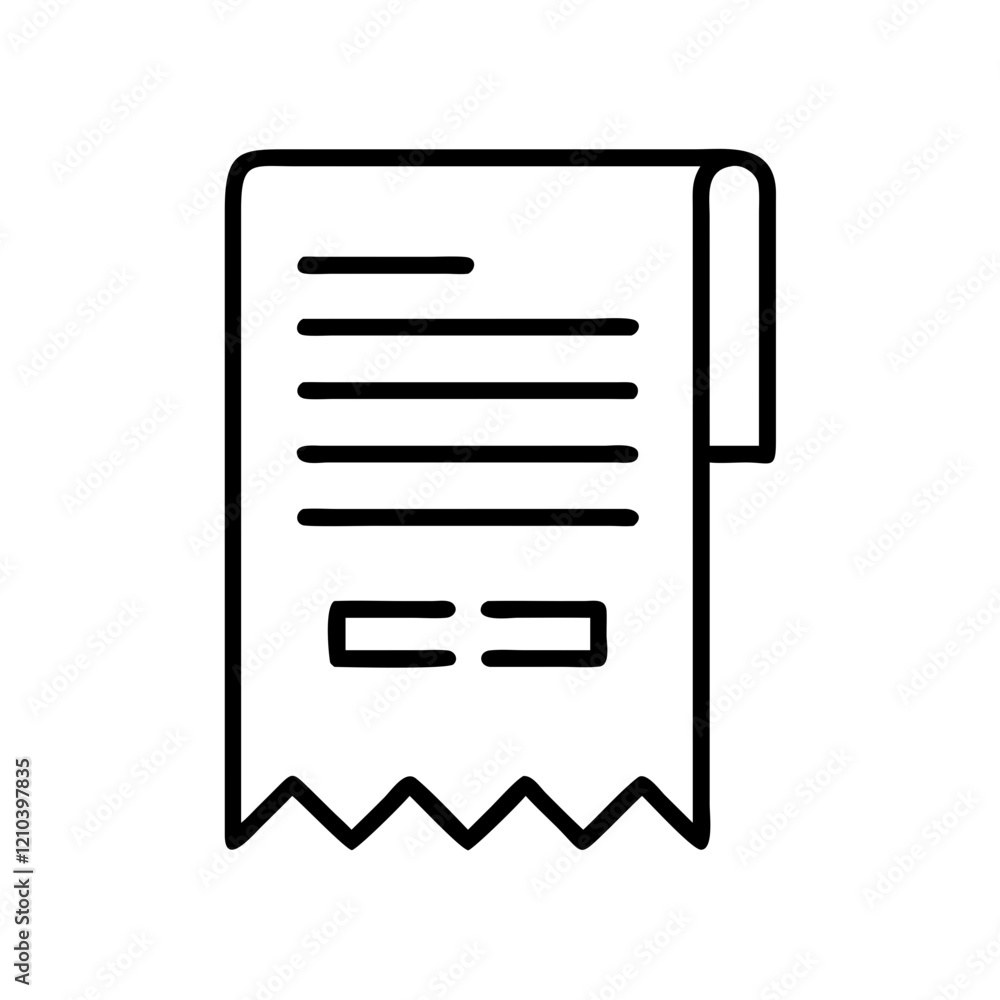 receipt icon, receipt line art - simple line art of receipt, perfect for receipt logos and icons receipt icon, receipt line art - simple line art of receipt, perfect for receipt logos and icons